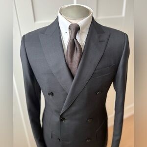 Pal Zileri Double-Breasted Charcoal Suit